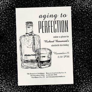 Men's Vintage Aging to Perfection 60th birthday Invitation