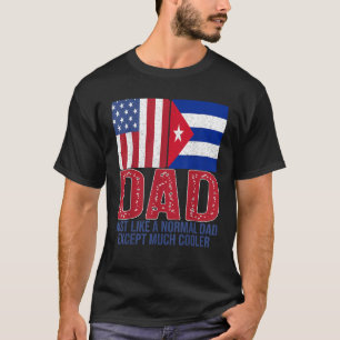 Mens Vintage American Cuban Flag Dad Design for Fa T-Shirt