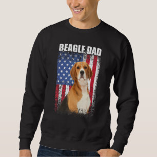 Mens Vintage American Flag Beagle Dad Dog For Fath Sweatshirt