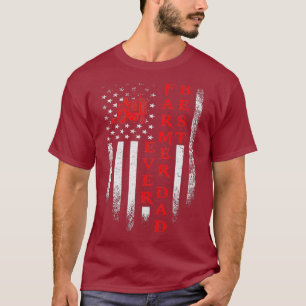 Mens Vintage American Flag Best Farmer Tractor T-Shirt