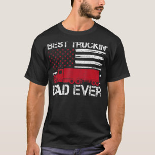 Mens Vintage American Flag Best Truckin Dad Trucke T-Shirt