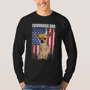 Mens Vintage American Flag Chihuahua Dad Dog  For  T-Shirt