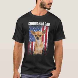 Mens Vintage American Flag Chihuahua Dad Dog  For  T-Shirt
