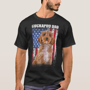 Mens Vintage American Flag Cockapoo Dad Dog For F T-Shirt