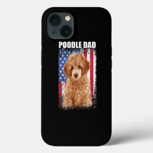 Mens Vintage American Flag Poodle Dad Dog Gift For iPhone 13 Case