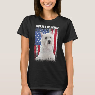 Mens Vintage American Flag Westie Dad Dog For Fat T-Shirt