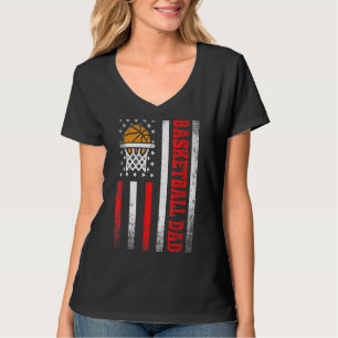 Mens Vintage Basketball Dad American Flag Sport Fa T-Shirt