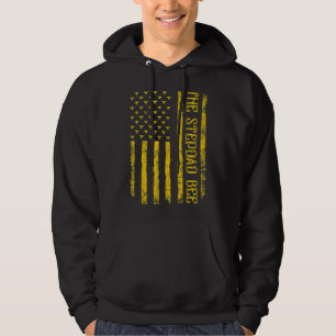 Mens Vintage Bee American Flag The Stepdad Bee Fat Hoodie