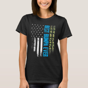Mens Vintage Best Bumpa Ever Camo American Flag Di T-Shirt