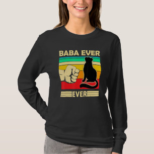 Mens Vintage Best Cat Baba Ever Bump Fit  Cat Dad T-Shirt