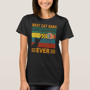 Mens Vintage Best Cat Baba Ever Cat Baba Fathers T-Shirt