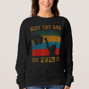 Mens Vintage Best Cat Dad Ever Bump Cat Sweatshirt