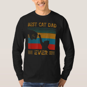Mens Vintage Best Cat Dad Ever Bump Cat T-Shirt