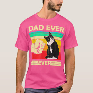Mens Vintage Best Cat Dad Ever Bump Fit Funny Cat T-Shirt