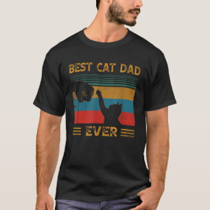 Mens Vintage Best Cat Dad Ever Bump Graphic Plus T-Shirt