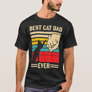 Mens Vintage Best Cat Dad Ever  Cat Daddy Father D T-Shirt