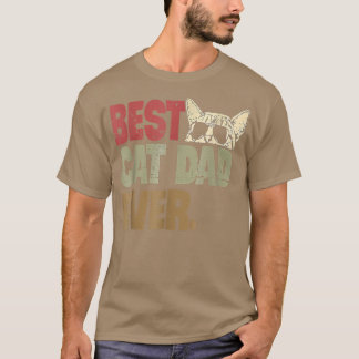 Mens Vintage Best Cat Dad Ever  Cat Daddy Gift 202 T-Shirt