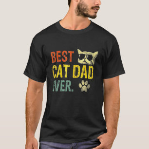 Mens Vintage Best Cat Dad Ever Cat Daddy Gift T-Shirt