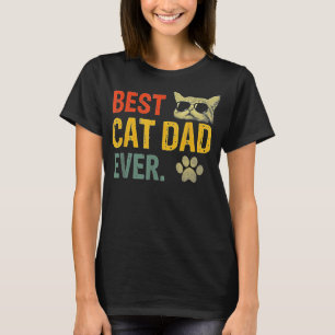 Mens Vintage Best Cat Dad Ever Cat Daddy Gift T-Shirt
