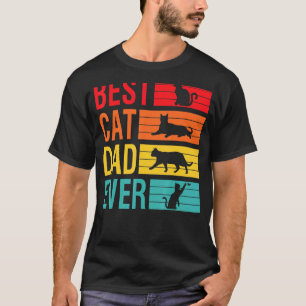 Mens Vintage Best Cat Dad Ever Retro Father's Day T-Shirt