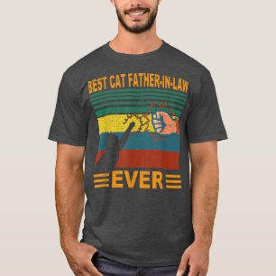 Mens Vintage Best Cat Father In Law Ever s Cat Fat T-Shirt
