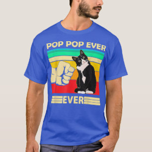Mens Vintage Best Cat Pop Pop Ever Bump Fit Funny T-Shirt