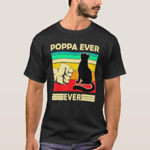 Mens Vintage Best Cat Poppa Ever Bump Fit Cat Dad T-Shirt