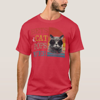 Mens Vintage Best Cat Pops Ever s Funny Cat Pops G T-Shirt