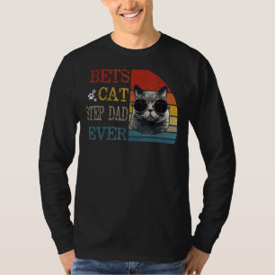 Mens Vintage Best Cat Step Dad Ever   Cat Step Dad T-Shirt