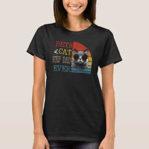 Mens Vintage Best Cat Step Dad Ever Cat Step Dad T-Shirt