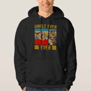 Mens Vintage Best Cat Uncle Ever Bump Fit Cat Dad Hoodie