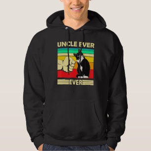 Mens Vintage Best Cat Uncle Ever Bump Fit Cat Dad Hoodie
