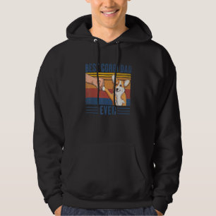 Mens Vintage Best Corgi Dad Ever Fist Bump Corgi D Hoodie