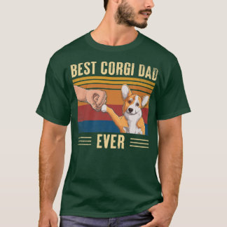 Mens Vintage Best Corgi Dad Ever Fist Bump Dog Fat T-Shirt