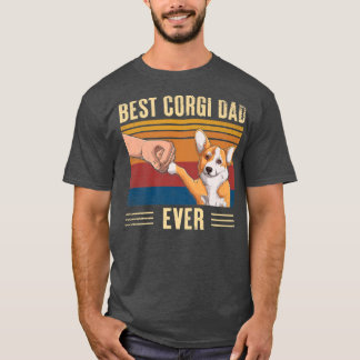 Mens Vintage Best Corgi Dad Ever Fist Bump Dog Fat T-Shirt