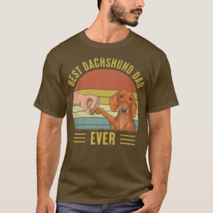 Mens Vintage Best Dachshund Dad Ever Fist Bump Fun T-Shirt