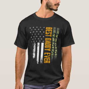 Mens Vintage Best Daddy Ever Camo American Flag Di T-Shirt