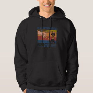 Mens Vintage Best Doberman Dad Ever Fist Bump Dog Hoodie