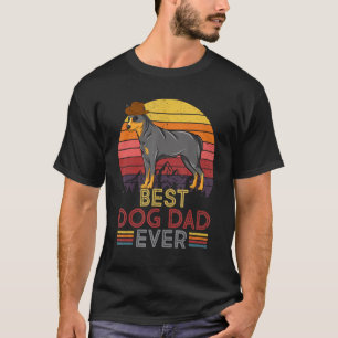 Mens Vintage Best Dog Dad Ever Retro Headband Funn T-Shirt