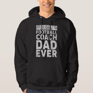 Mens Vintage Best Football Coach Dad Ever Football Hoodie