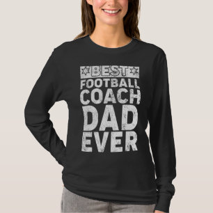 Mens Vintage Best Football Coach Dad Ever Football T-Shirt