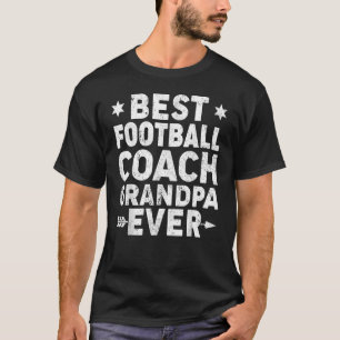 Mens Vintage Best Football Coach Grandpa Ever Fath T-Shirt