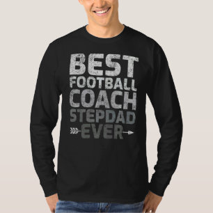 Mens Vintage Best Football Coach Stepdad Ever Fath T-Shirt