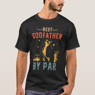Mens Vintage Best Godfather By Par Grandpa Golfer  T-Shirt
