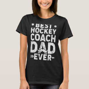 Mens Vintage Best Hockey Coach Dad Ever Father's D T-Shirt