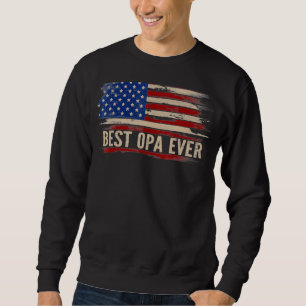 Mens Vintage Best Opa Ever American Flag Father's Sweatshirt