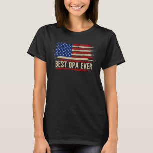 Mens Vintage Best Opa Ever American Flag Father's T-Shirt
