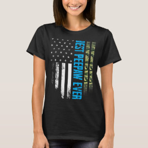 Mens Vintage Best Peepaw Ever Camo American Flag D T-Shirt