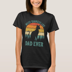 Mens  Vintage Best Siamese Cat Dad Ever Father's D T-Shirt