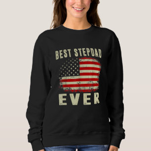 Mens Vintage Best Stepdad Ever American Flag Fathe Sweatshirt